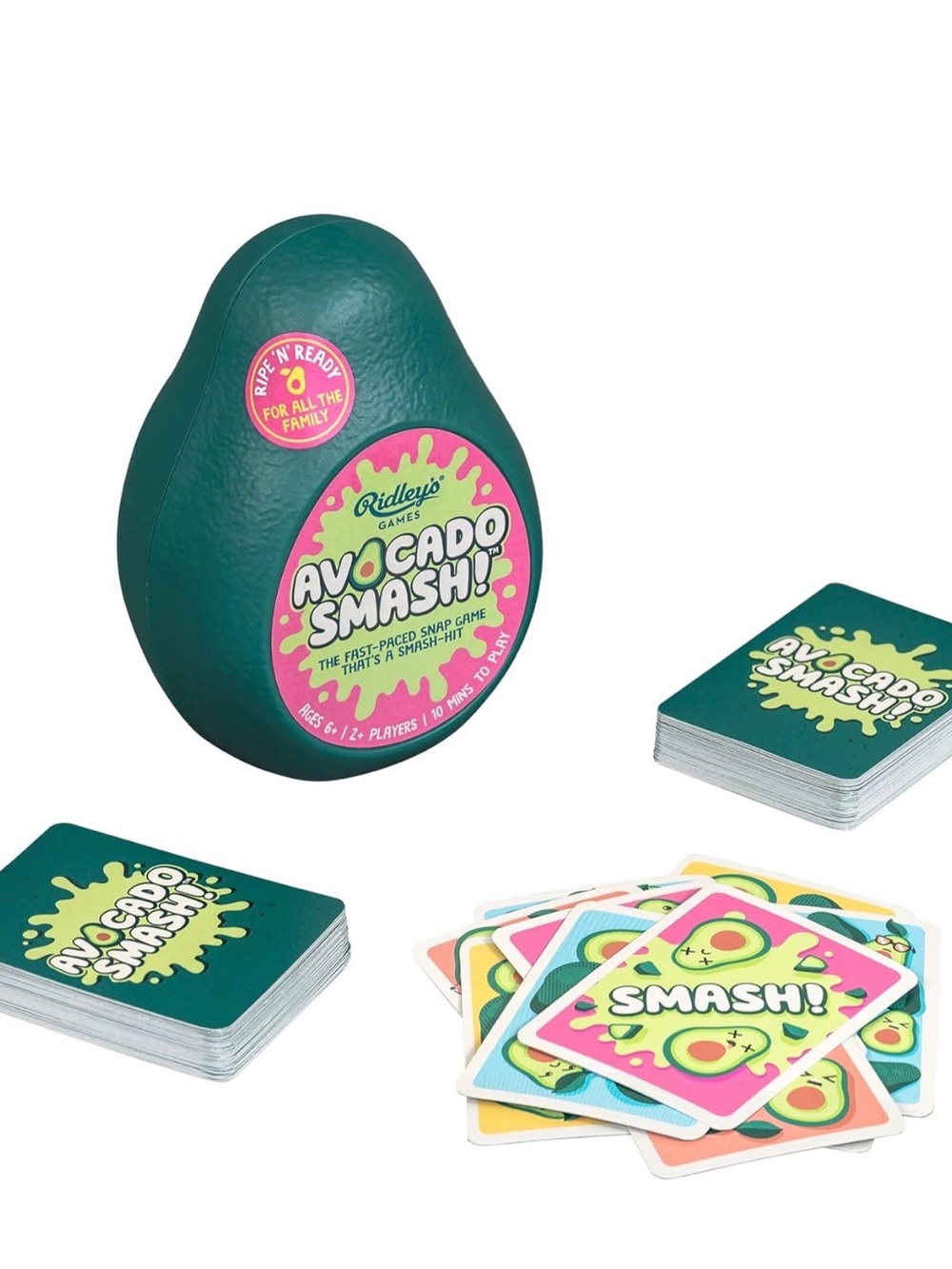 Ridley's Avocado Smash! 71 Piece Family Action Card Game with Storage Case
